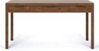 SIMPLIHOME Hollander Desk - 60-Inch Wide Solid Wood Writing Desk in Medium Saddle Brown, Contemporary Home Office Computer Table for Workspace or Study with 2 Drawers and Flip-Down Keyboard Tray