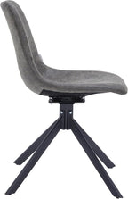 LeisureMod Markley Swivel Leather Dining Side Chair with Durable Iron Legs – Comfortable Accent Chair for Kitchen, Dining Room, or Office Set of 4