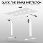 Veken 55 x 28 Inch Electric Standing Desk with Adjustable Height, Sit to Stand Computer Table for Study, Work or Gaming, Home Office Desk White