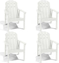 Adirondack Chair Set of 4, All Weather HDPE Fire Pit Chairs, Oversized Plastic Adirondack Chair for Outdoor, Balcony, Deck, Backyard, Patio, Garden, Poolside, Lawn White