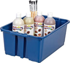 Really Good Stuff Stacking Bins, 14" x 10" x 5 .75" - 6 Pack, Navy, Stackable Storage Plastic Bins for Classroom Organization, Home Storage, Office & Hospital Supplies