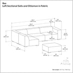 SIMPLIHOME Rex Left Corner Sectional Modular Sofa and Ottoman Set in Full-Grain Genuine Leather, Sienna, 116-inch-wide L-Shaped Leather Sofa and Matching 34-inch-Wide Table Ottoman for Living Room