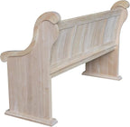 IC International Concepts, Sanctuary Bench, Solid Real Wood, Sturdy Parawood, Entryway/Dining/Living, Spacious Dimensions 58" W x 17.7" D x 18" H, 450 LBS Capacity, Paint/Stain Ready, Unfinished