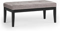SIMPLIHOME Lacey 41 inch Wide Contemporary Rectangle Tufted Ottoman Bench in Distressed Grey Taupe Vegan Faux Leather, Assembled, For the Living Room and Bedroom