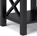 SIMPLIHOME Kitchener SOLID WOOD 21 inch Wide Square Contemporary End Table in Black for the Living Room and Bedroom