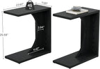 Tribesigns C-Shaped End Table for Couch, Sofa Side Table, C Table for Small Space, Living Room, Bedroom (2, Black)