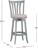 Hillsdale Furniture Savana Wood Bar Height Stool, 30" high, Blue Wire Brush