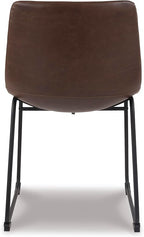 Signature Design by Ashley Mid Century Centiar Dining Bucket Chair Set of 2, Black and Brown