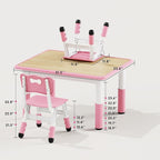 Brelley Kids Table and 2 Chairs Set, Height Adjustable Toddler Desk 31.5" L x 23.6" W and Chair Set, Graffiti Desktop, Classroom/Daycare/Home, Children Multi-Activity Table for Ages 2-8