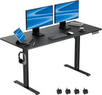 55 x 24 Inch Electric Standing Desk Adjustable Height, Sit Stand Desk, Stand up Desk for Home Office, Computer Workstation (Spliced Desktop,Black)