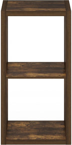 Furinno Cubicle Book Shelf, 2-Cube Thick Frame Bookshelf, Horizontally & Vertically Reversible Bookcase with Open Back, 14.6 x 15.9 x 30, for Living Room, Bedroom, Home Office, Amber Pine
