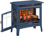 duraflame Freestanding Electric Fireplace Stove Heater with 3D Flame Effect for 1,000 Sq. Ft. Room, Navy