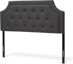 Maykoosh Adjustable Wood Post Headboard - Button Tufted Upholstered Bedroom Headboard Queen/Dark Gray