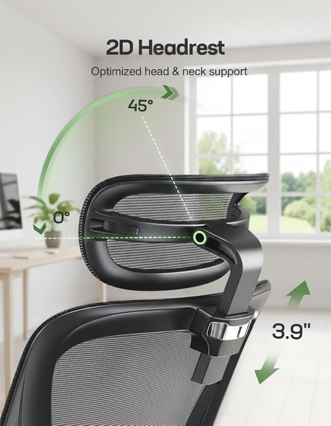 Marsail Ergonomic Office Chair Desk Chair,Gaming Chair with Height Adjustable Lumbar Support, Adjustable Armrest& 2D Headrest