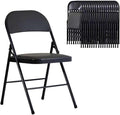 Black Folding Chairs 20 Pack with Padded Cushion and Back, Foldable Outdoor Chairs with 330-LBS Capacity, Portable Heavy Duty Metal Frame Commercial Seat for Party Kitchen Dinning Events Wedding