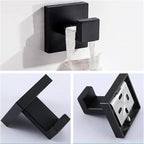 Bathroom Hardware Set Bathroom Accessories Set SUS304 Towel Bar Set Includes Towel Bar Inch+Towel Holder+Toilet Paper Holder+Towel Hook (4, Matte Black)