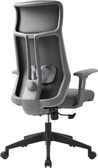 EUREKA ERGONOMIC Valen Leather Desk Chair, High Back Office Chair, Microfiber PU Leather Office Chair with Wheels, Executive Office Chair Comfy for Samll Spaces, Grey