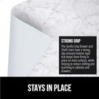 GORILLA GRIP Slip Resistant Drawer and Shelf Liner 2 Pack, Non Adhesive Water Resistant, Easy Clean and Trim, Smooth Surface Liners for Kitchen Cabinet, Shelves, Drawers, Pantry, 12 IN x 10 FT, Marble