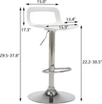 NOBPEINT NOB Contemporary Chrome Air Lift Adjustable Swivel Bar Stool (6 Pieces, White)