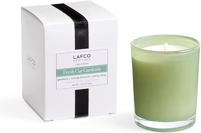 LAFCO New York Votive Candle, Fresh Cut Gardenia - 1.9 oz - 20-Hour Burn Time - Reusable Glass Vessel - Made in The USA