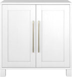 Henn&Hart 28" Wooden Accent Cabinet, Modern Sideboard Buffet Cabinet with 2 Doors and an Adjustable Shelf for Living Room, Dining Room, Bedroom or Entryway, White