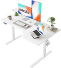 Agilestic Electric Standing Desk, L-Shaped 55 Inches Height Adjustable Desk, Sit and Stand up for Work Office Home, Ergonomic Rising Computer Table for Home Office with Splice Board, White