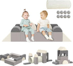 Asweets Kids Play Couch with Tunnel and Balls, Play Couch for Toddlers, Kids Foam Convertible Play Building Fort for Christmas and New Year