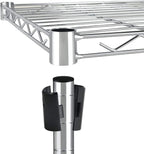 Simple Deluxe Heavy Duty 5-Shelf Storage Shelves, 1750Lb Loading Capacity, 35.43" W x 17.72" D x 70.87" H Adjustable Shelving Unit with Wheels, Chrome