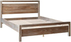 Grain Wood Furniture Loft Queen Size Solid Wood Bed, Brushed White