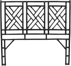 Pemberly Row Bohemian Black Natural Rattan King Size Standalone Headboard
