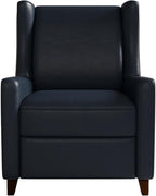 Genuine Leather Recliner Chair for Adults, Top-Grain Leather Manual Recliner with Classic Design, Comfortable Armchair for Living Room, Bedroom or Theater Use