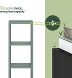 Furinno Cubicle Book Shelf, 3-Cube Thick Frame Bookshelf, Horizontally & Vertically Reversible Bookcase with Open Back, 14.6" x 15.9" x 44", for Living Room, Bedroom, Home Office, Sage Green
