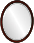 OVALCREST Oval Beveled Wall Mirror for Home Decor - Toronto Style - Rosewood - 26" x 22"