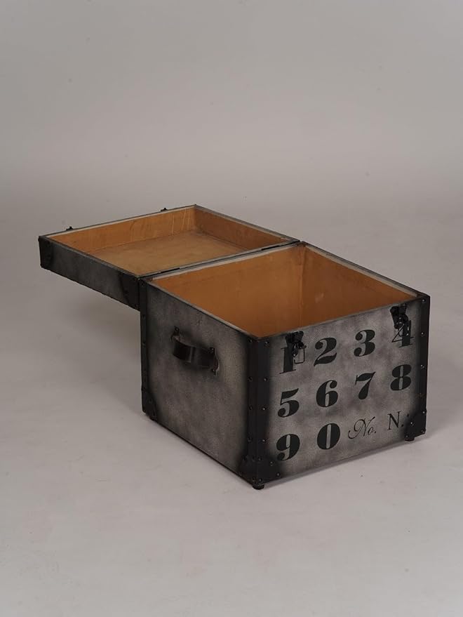 Square Shaped Wood & Leather Handmade Eco-Friendly Black Seating Box Pouf - Square Shape Box Pouf, 20"x20"x21", Plain Solid Box Pouf, Wood & Leather Box Pouf, Leather Seating Box AH02