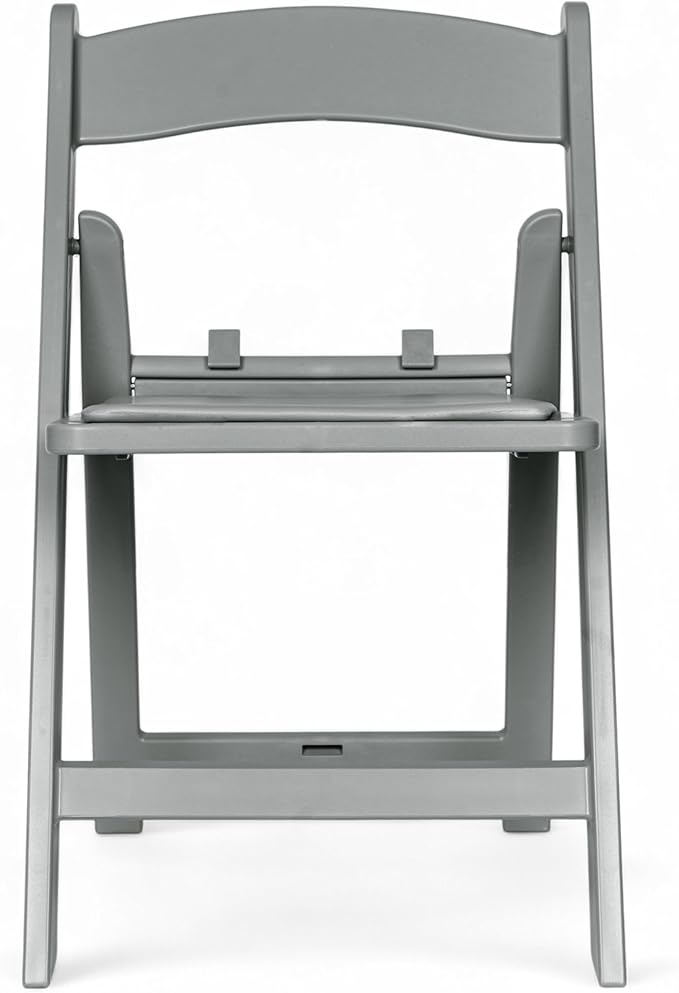 Flash Furniture Hercules Kids Gray Resin Folding Chair with Gray Vinyl Padded Seat
