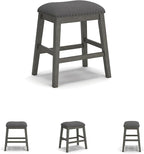 Signature Design by Ashley Caitbrook Rustic 24.4" Counter Height Upholstered Barstool, 2 Count, Gray