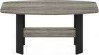 Furinno Simple Design Coffee Table, French Oak Grey/Black