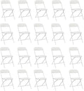 20 Pack White Heavy Duty Plastic Foldable Chair, Stackable Chairs with Reinfoced Steel Frame for Indoor and Outdoor, Wedding, Party, Restaurant, Meeting Room, Patio