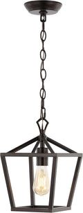 JONATHAN Y JYL7618A Pagoda 8" 1-Light Vintage Farmhouse Iron Chain Pagoda LED Pendant Minimalist, Rustic, Industrial, Classic, Casual, Living Room, Dining Room, Bedroom, Foyer, Oil Rubbed Bronze