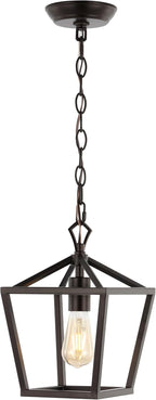 JONATHAN Y JYL7618A Pagoda 8" 1-Light Vintage Farmhouse Iron Chain Pagoda LED Pendant Minimalist, Rustic, Industrial, Classic, Casual, Living Room, Dining Room, Bedroom, Foyer, Oil Rubbed Bronze