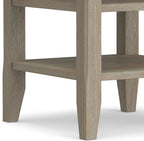 SIMPLIHOME Acadian SOLID WOOD 19 Inch Wide Square Transitional End Table in Distressed Grey, For the Living Room and Bedroom