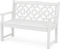 Martha Stewart by POLYWOOD® Chinoiserie 48” Garden Bench in White