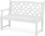 Martha Stewart by POLYWOOD® Chinoiserie 48” Garden Bench in White