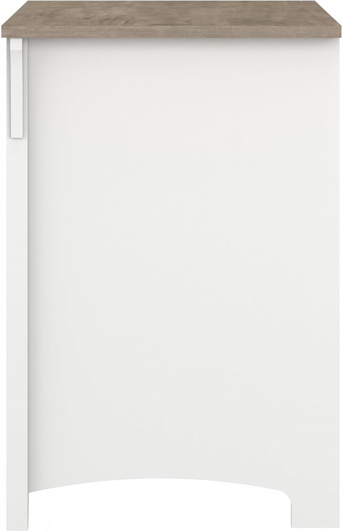 Bush Furniture Salinas 2 Drawer Lateral File Cabinet in Shiplap Gray and Pure White, Home Office Storage Solution, Organizer with Drawers for Workspace, Filing Unit