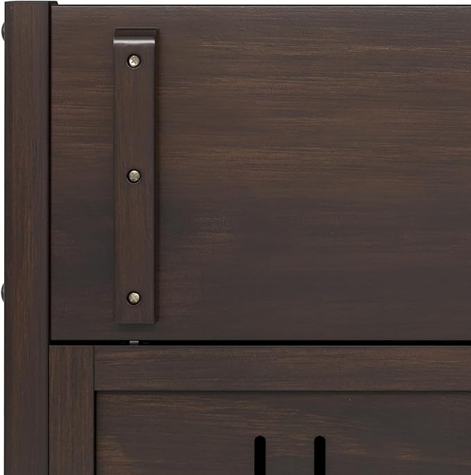 SIMPLIHOME Connaught Entryway Storage Bench - 56 inch Wide Solid Wood Wide Storage Seat in Chestnut Brown, Traditional Bench for Entryway or Living Room with Lift-Up Lid and Paneled Front