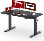 SANODESK Standing Desk Height Adjustable Electric Stand up Desk 55x24 Inches Sit Stand Home Office with Splice Board, Black Frame/Black Top