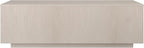 Henn&Hart 48" Rectangular Low-Profile Wood Coffee Table for Living Room, Family Room, or Office, Alder White