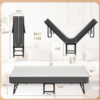 75" x 38" Folding Beds with Mattress for Adults, Portable Foldable Twin Bed with Memory Foam Mattress & Super Strong Frame, Convenient Roll Away Guest Bed for Storage