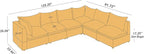 VANOMi Modular Sectional Sofa, 6 Seater Sectional Sofa Modular Sectional Couch for Living Room, V Shape Sofa