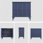 ARTPOWER Blue Sideboard Buffet Cabinet with Storage, Mid-Century Modern Storage Cabinet with 2 Doors and Adjustable Shelves, Accent Style Sideboard for Entryway, Dining Room, Living Room